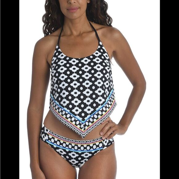 Trina Turk handkerchief halter Tankini bikini swim top 4 - Picture 1 of 5